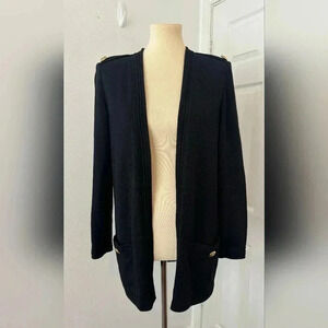 Vintage y2k St John Collection Women Small Cardigan Sweater Black Long Santana